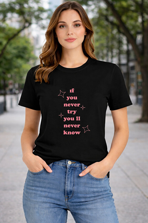 İf You Never Print Detailed Basic T-Shirt