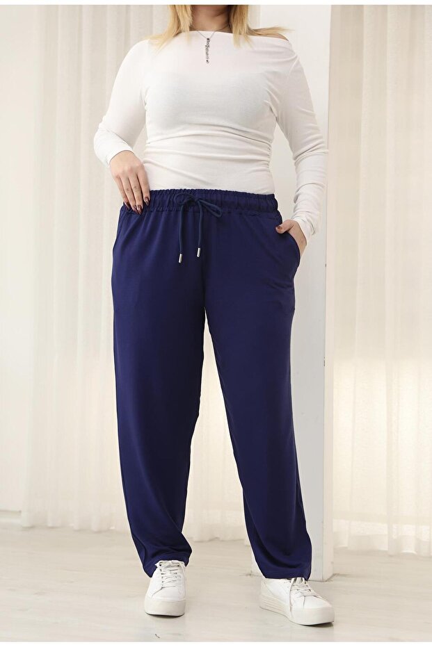 Plus Size Basic Sweatpants with Pockets - 3
