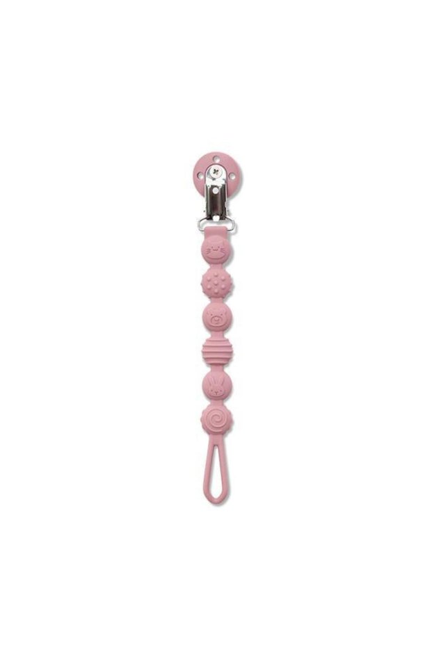 Silicone pacifier chain Lorelli, 0 months+, Pink