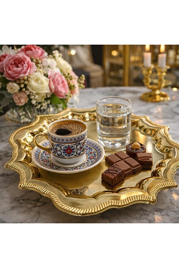 6-Piece Luxury Star Model Gold Stylish Presentation and Catering Tray