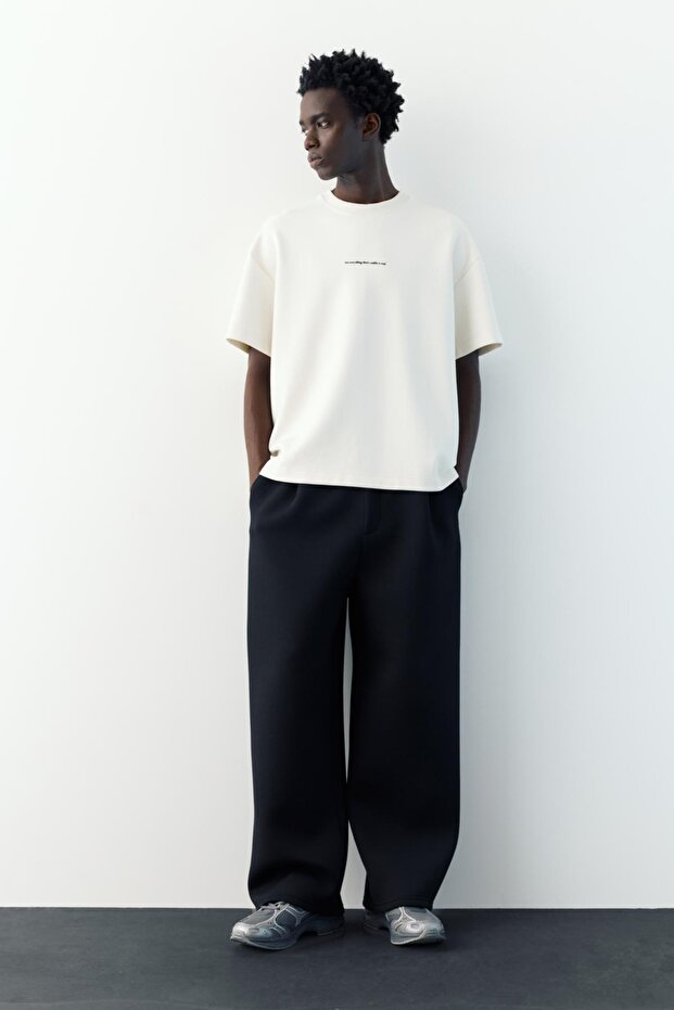 Kısa kollu yazılı sweatshirt - 1