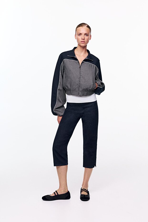 Dikişsiz kapri jean - 2