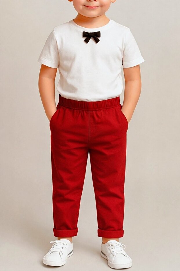 23 Nisan 2-Piece Combination Woven Pants Thirt Boy Child
