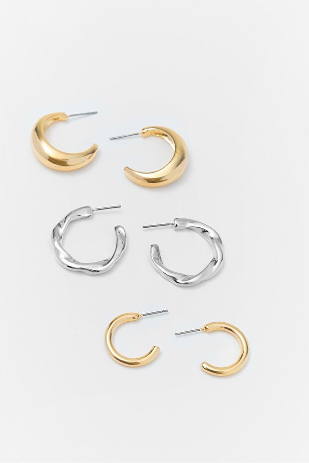 6 çift halka küpe seti - 5