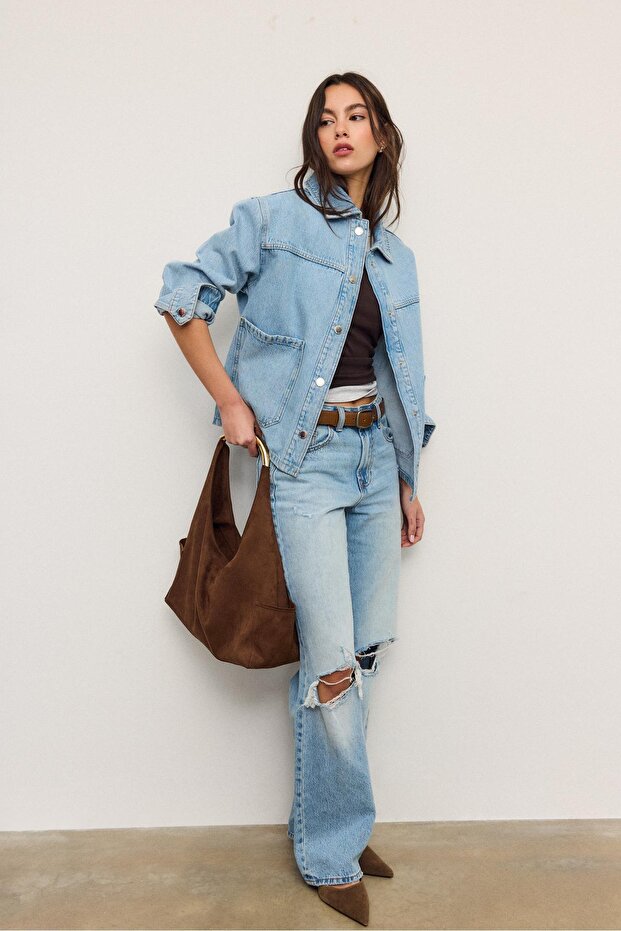 Cepli denim ceket - 3