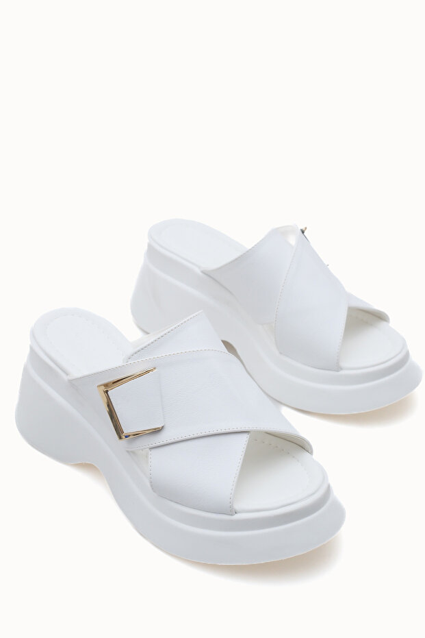 Leda Mina Women's Slippers 0012915 White