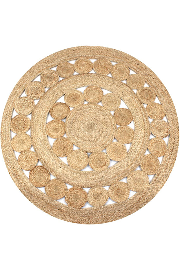 Jute Rug with Patterned , 150 cm round - 1