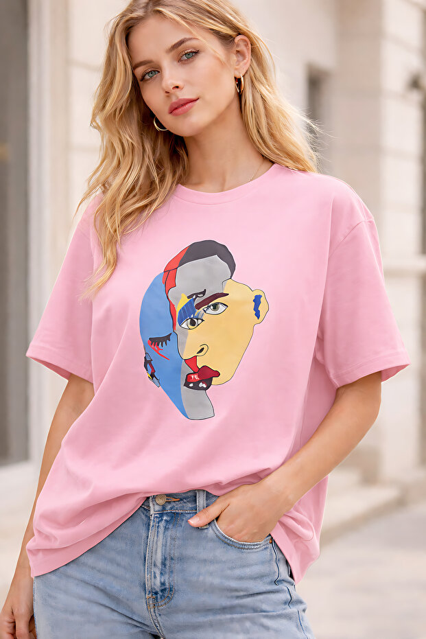 Silhouette Printed Cotton Relaxed Fit Round Neck Unisex T-Shirt
