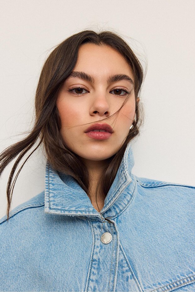 Cepli denim ceket - 4