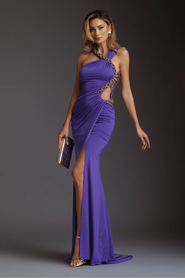 Rochie lunga Zeny mov - 3