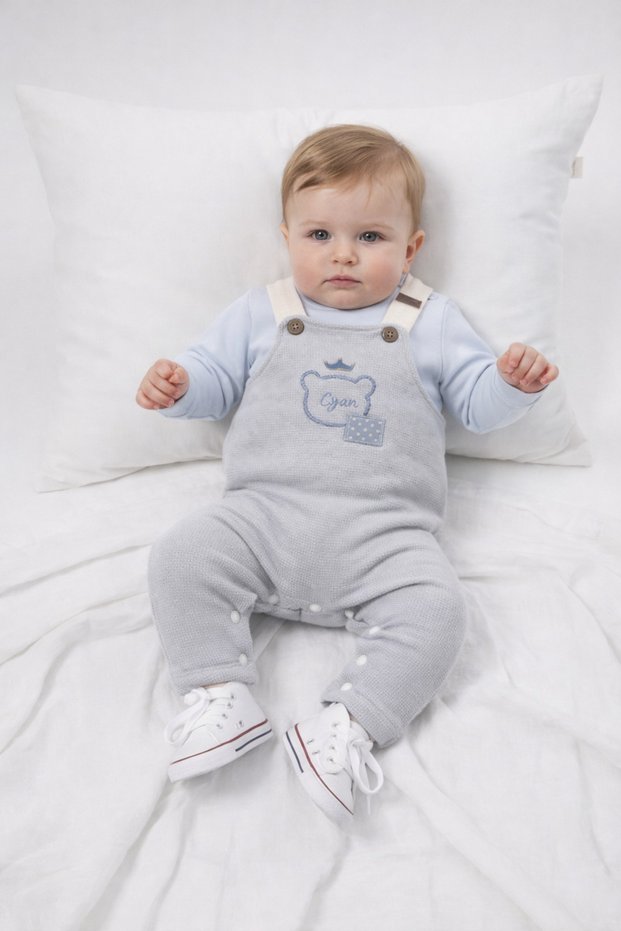 100% Cotton Baby Boy Long Sleeve Seasonal Salopet Double Set