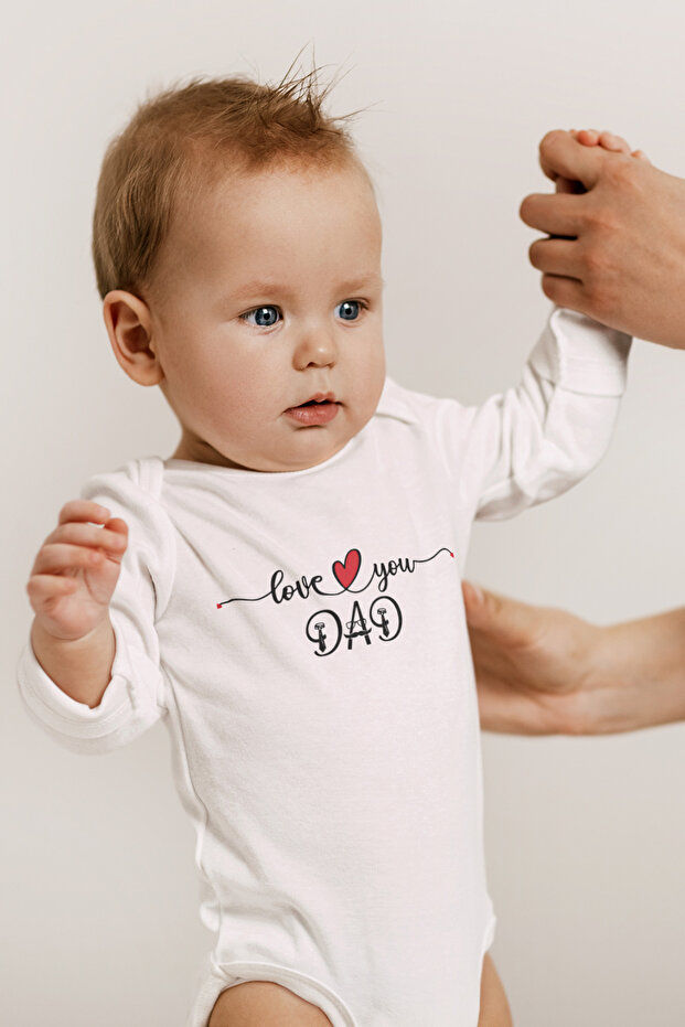 Dad Printed Baby Bodysuit Short Sleeve Bodysuit 100% Organic Cotton