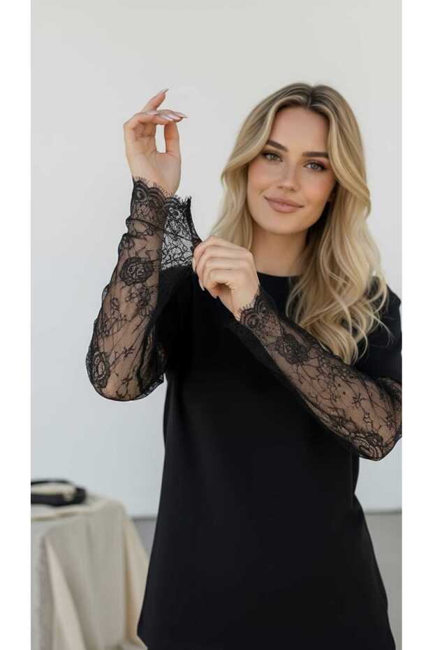 KOLU DANTELLİ TİŞÖRT - 4