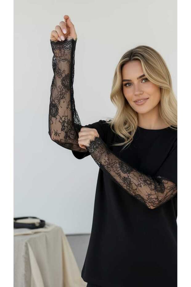 KOLU DANTELLİ TİŞÖRT - 7