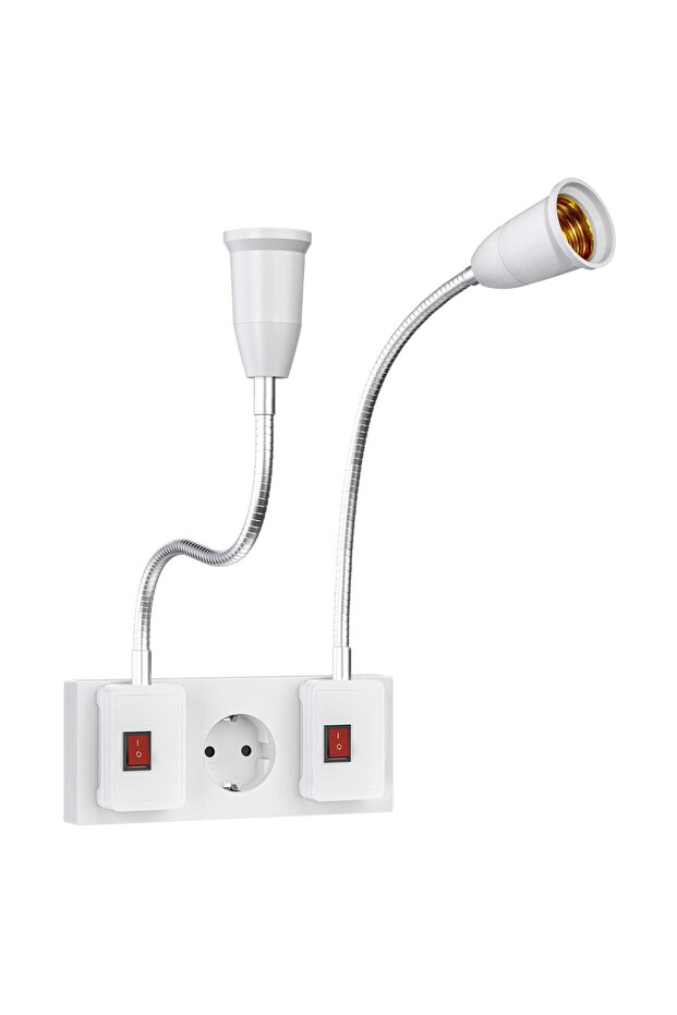 مقبس E27 مع مفتاح، قطعتان من المقابس مع كابل مرن لمصباح LED E26/E27، إضاءة مطبخ AC 2