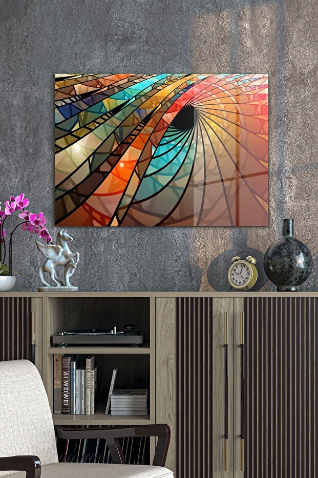 Glass Table Geometric Design - 3