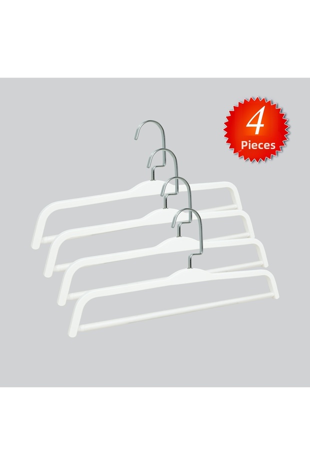 Wooden Barli Lama Silver Hook Pants Hanger 4 Pieces