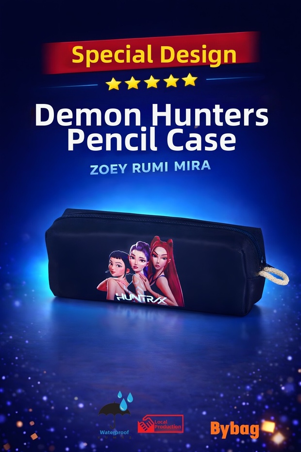 حامل أقلام Demon Hunters K-Pop Rumi Mira Zoey Anime ذو سعة عالية ومقاوم للماء
