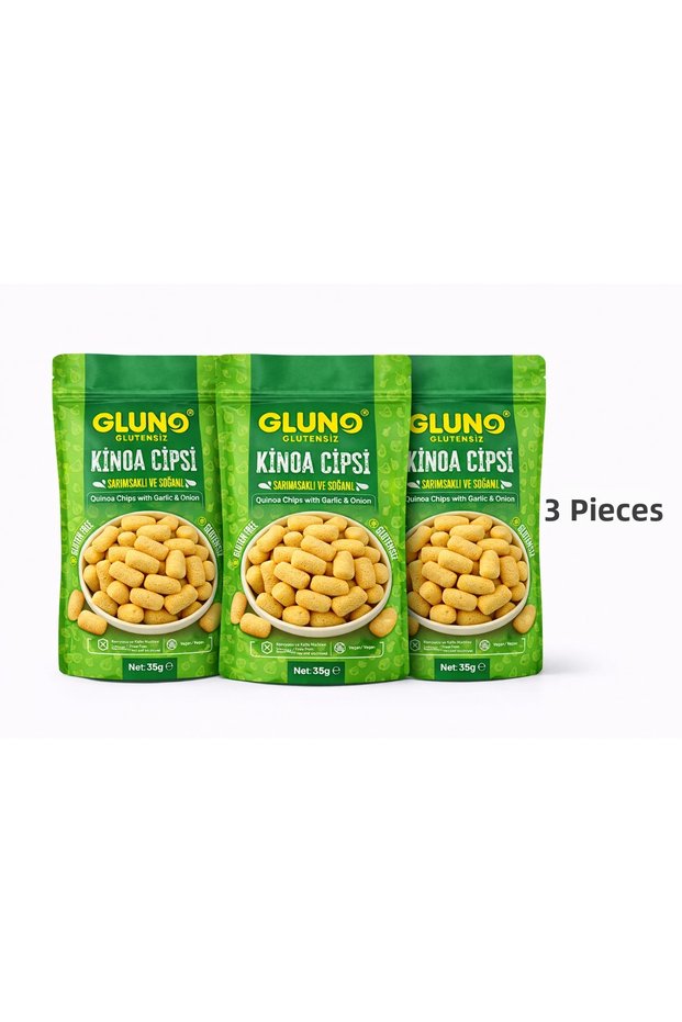 Kinoa Chips with Garlic and Onion 35g X 3 Pieces