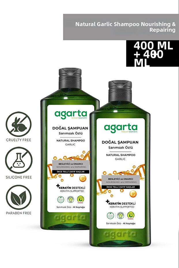 2 Pieces Garlic Shampoo Anti-Hair Loss 400 ml