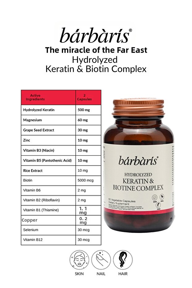 مركب الكيراتين والبيوتين 60 كبسولة - 3