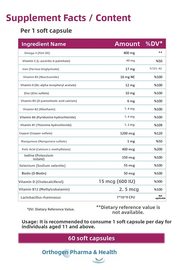 بريجنوم ماكس 60 كبسولة – مكمل غذائي يحتوي على أوميغا 3، وفيتامينات، ومعادن، وبروبيوتيك - 2
