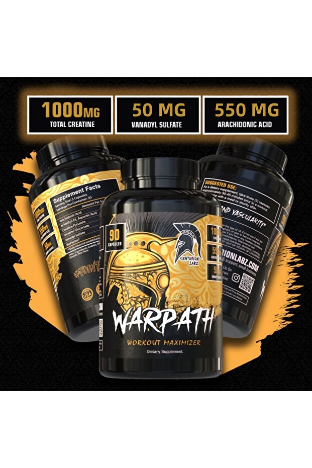 Warpath Maximizer Workout Creatine Complex (Daa Aspartic Acid + Vanadyl Sulfate) 90 Capsules