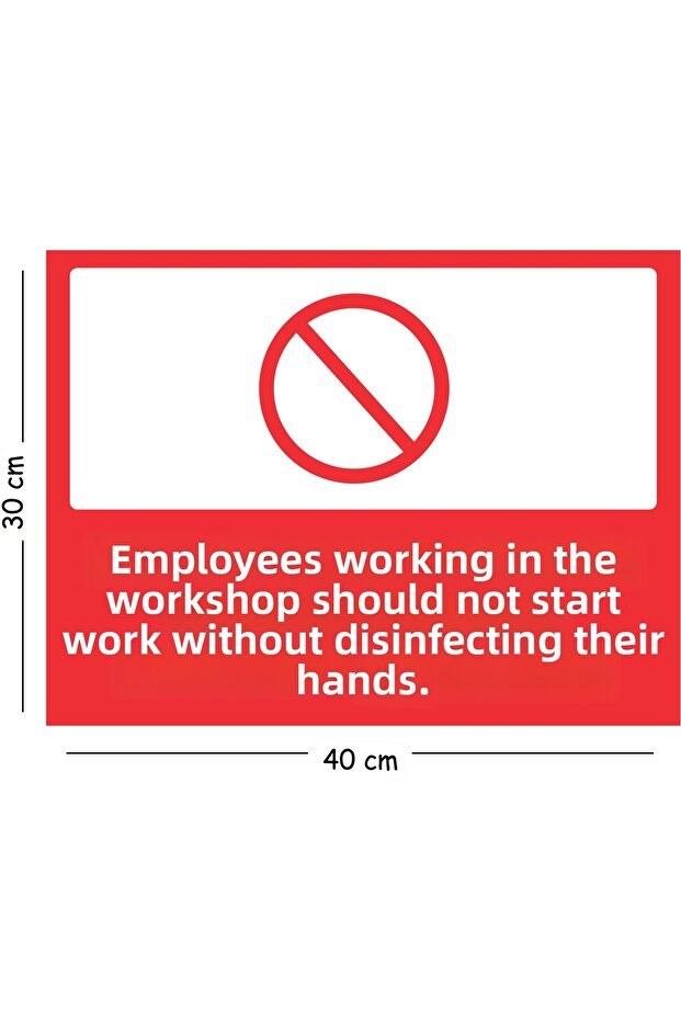 30X40 cm A3 Warning Occupational Safety Sign: Metal Working Personnel Washing Hands in Disinfectant.