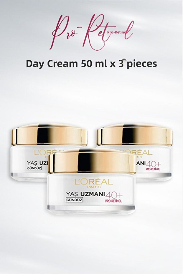Loreal Paris Age Expert Anti-Wrinkle Day Cream 40+ Pro-Retinol 50 ml X 3 Pcs