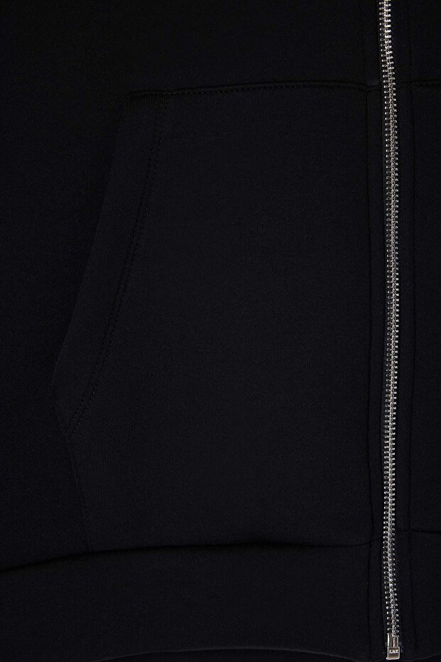 Wardrobe Essentials –Siyah Oversize Kapüşonlu Örme Sweatshirt |TWOAW26SW00018 - 7