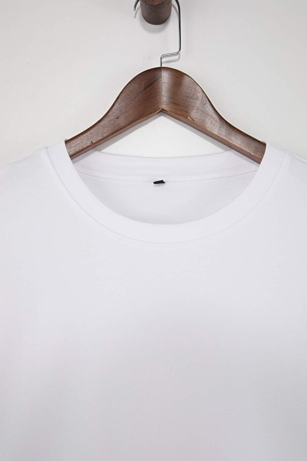 Unisex Beyaz Premium Wardrobe Essentials Yumuşak Tuşe Düşük Omuz Regular Fit T-Shirt TMNSS26TS00010 - 5