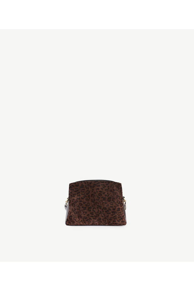 حقيبة كتف جلدية بنقشة الفهد - 2