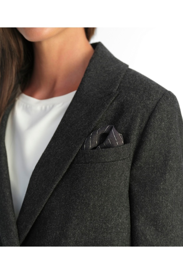 سترة عادية بياقة وأكمام طويلة - 4