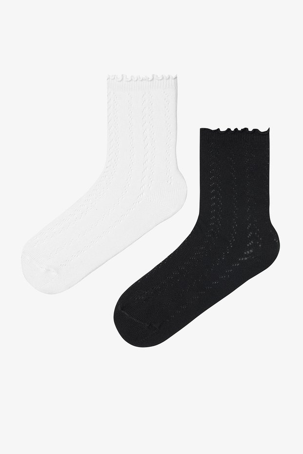 2 Pairs of Cotton Frilly Socks