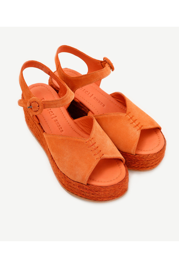 Platform Taban Deri Espadril - 4