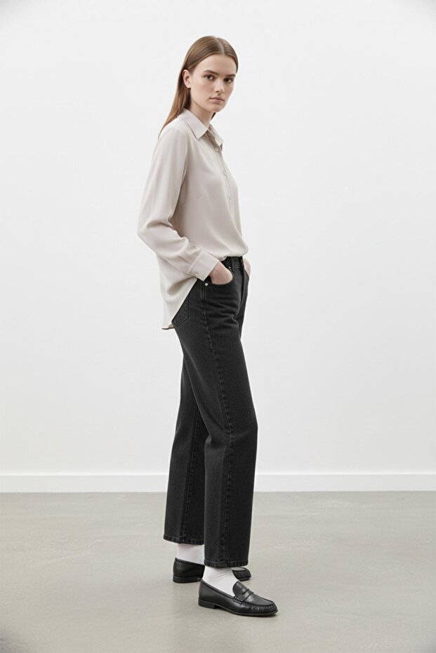 Kadın Basic Gömlek -32207GML - STONE - 2