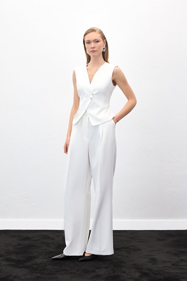 Sofia Palazzo Pants - Ecru - 5