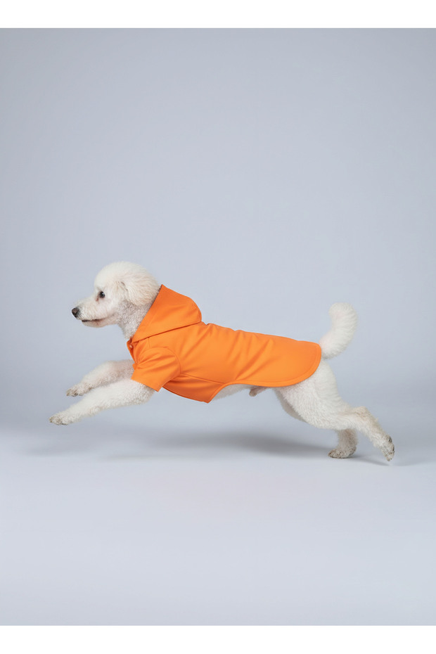 معطف واق من المطر شبكي برتقالي - 2