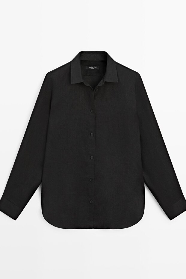 Dökümlü keten gömlek - 4