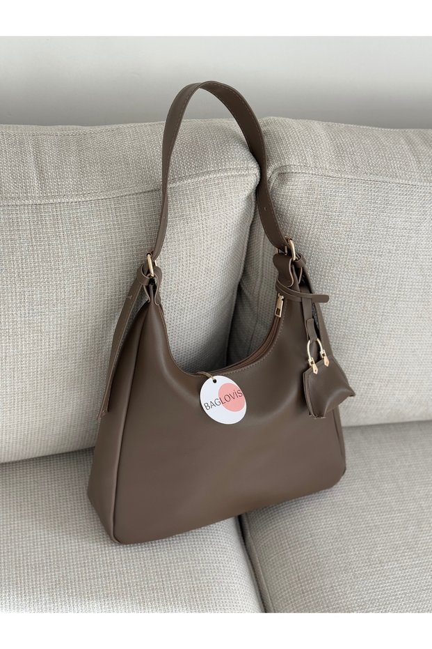 Women's Shoulder Bag with Buckle Detail, Strap and Zipper, Small Wallet En34 Boy22