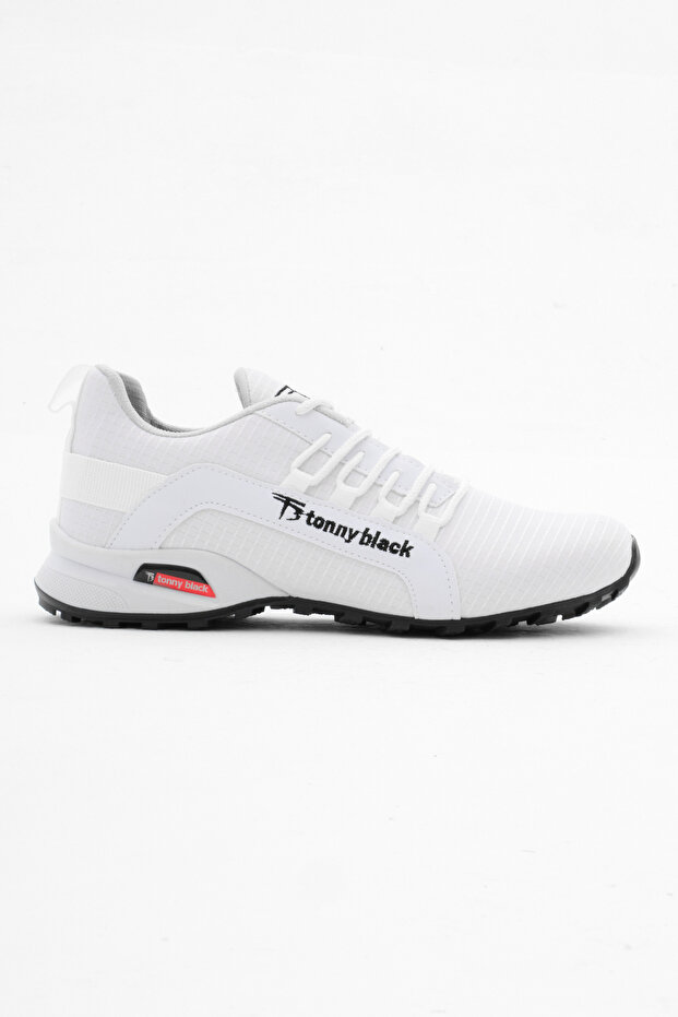 Unisex White Comfortable Thermo Sole Lace-Up Sneaker