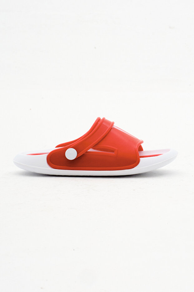 Children's Unisex Red Poly Sole Logo Slippers