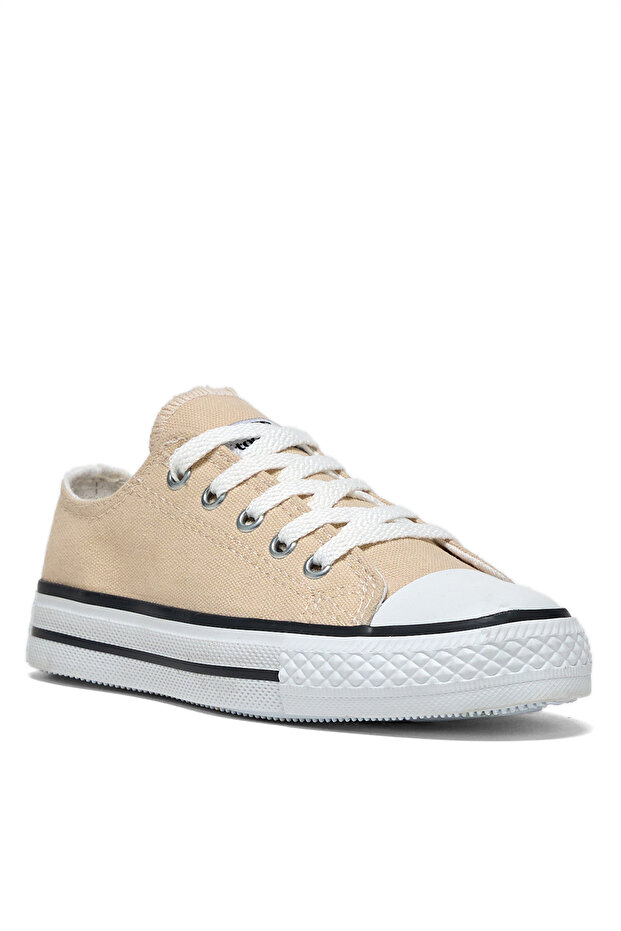 Children's Unisex Beige Comfortable Lace-Up Sneakers