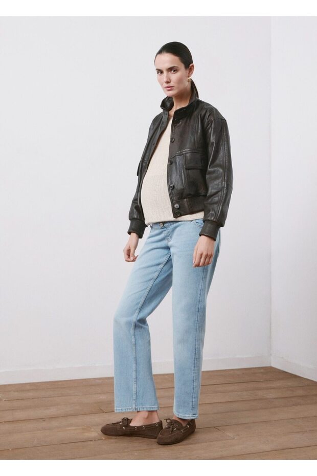 Düz kesim hamile jean - 2