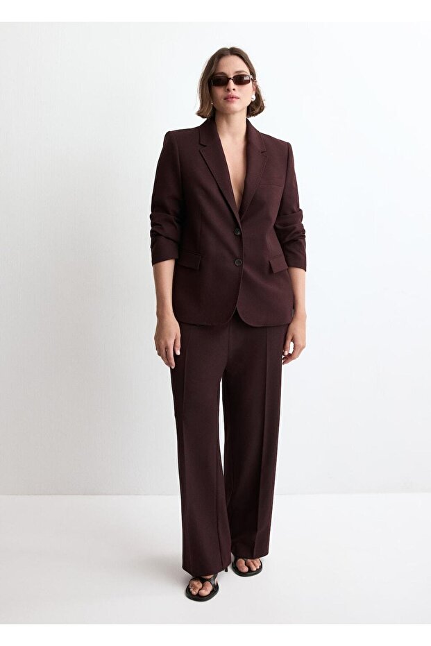 Düz kesim blazer ceket - 8