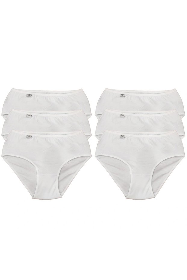 922 Ribana Women's Bato Panties 6-Pack White XXL