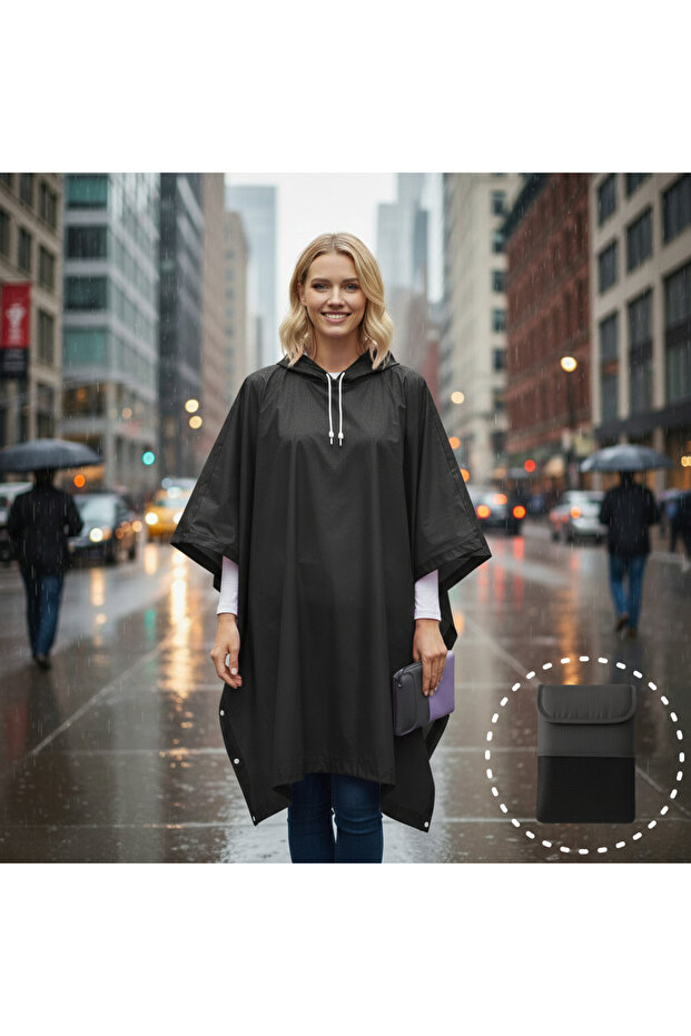 Oversized Poncho Raincoat - Hooded Raincoat - Raincoat Poncho - Transparent Raincoat Oversize Poncho
