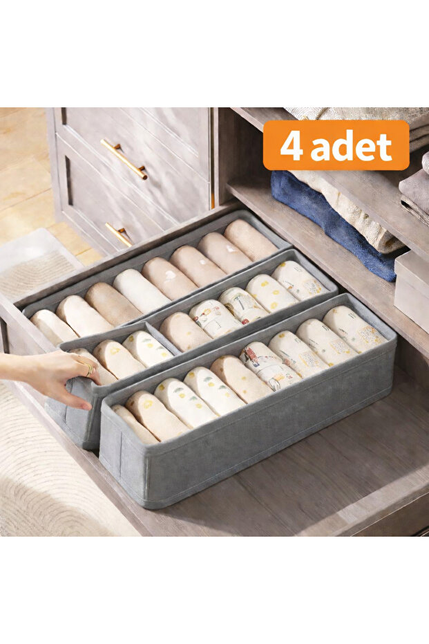 4 قطع منظم للأدراج والخزائن، منظم للرفوف، منظم قابل للطي للجوارب والملابس