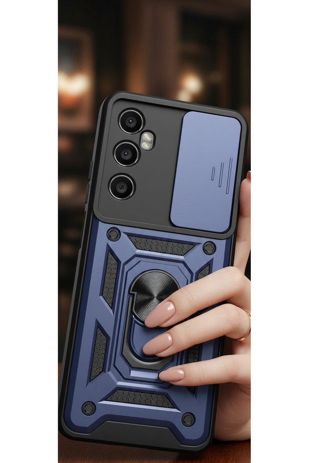 Realme C65 4g Case Magnetic Stand Sliding Camera Protection Tank Cover