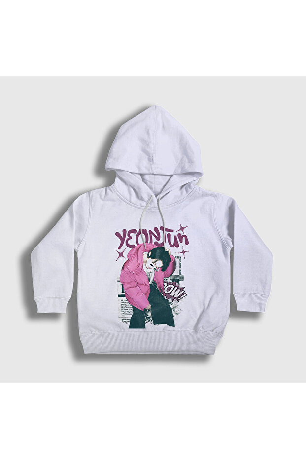 Unisex Kids White Yeonjun Tomorrow X Together Hooded Sweatshirt 600292Tt